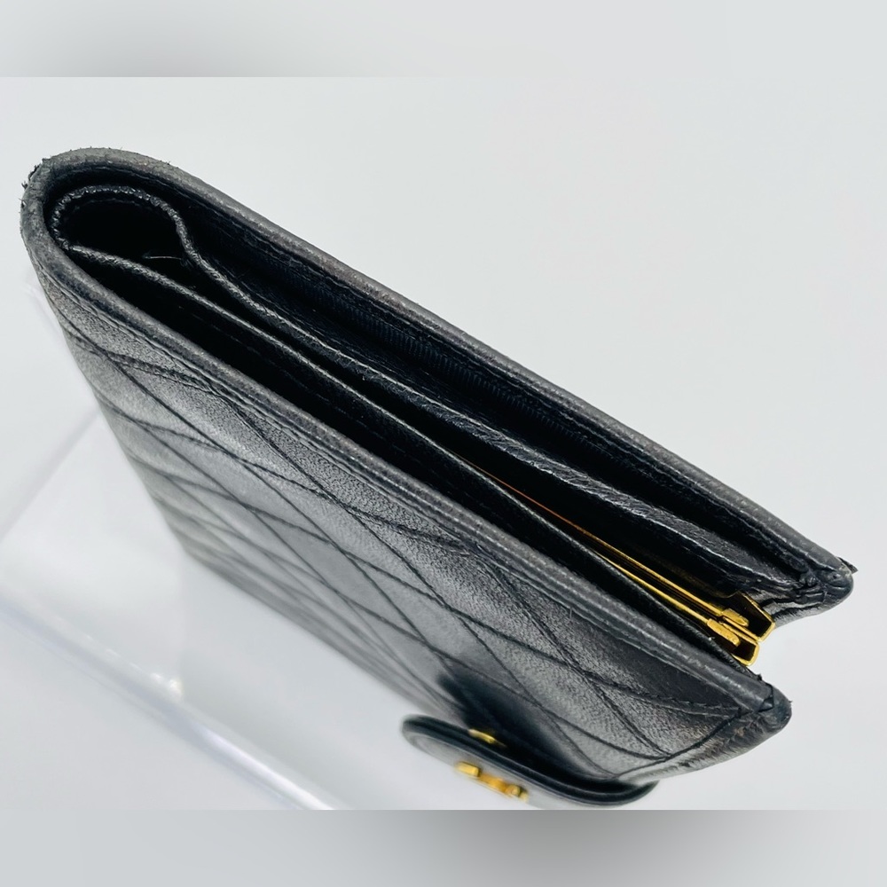 CHANEL Black Quilted Lambskin French Purse Wallet with COA! - Picture 6 of 16
